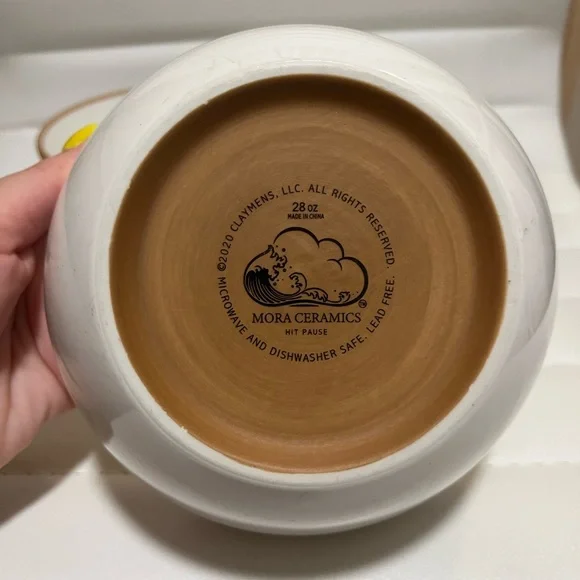 Mora Ceramics “Hit Pause” Coffee Mug and Bowl Set - Picture 3 of 5